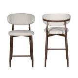 Royce Counter Chair W/Walnut Metal Frame-Beige (2 Per Carton)