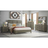 Elements International Versailles King Wooden Panel Bed with Low Footboard in Grey