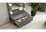 Lexi Grey Tall Mirror with Drawer and Speakers