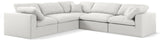 Serene Cream Linen Fabric Deluxe Cloud Modular Sectional