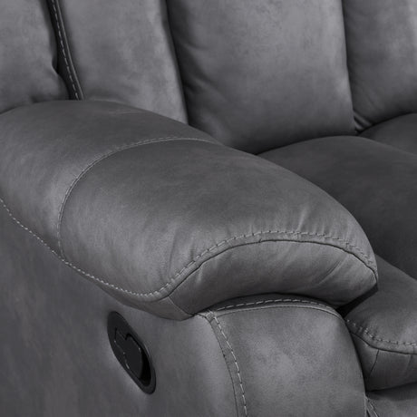 Morello Console Loveseat W/ Dual Recliners-Gray