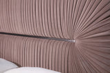 Duke Modern Grey Velvet & Black Gun Chrome Bed