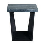Beckley End Table Complete in Dark Marble Top