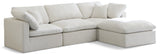 Plush Cream Velvet Standard Cloud Modular Sectional