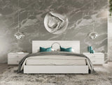 Ovidius + Victoria - Modern White Crocodile Lacquer Bedroom Set