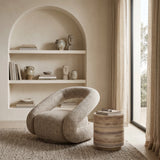 Tony - Modern Beige Fabric Swivel Accent Chair