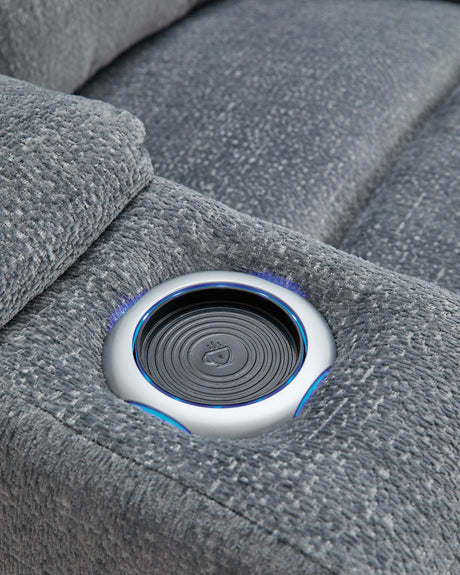 Studio Cave Power Reclining Loveseat with Console - galleria furniture outlet