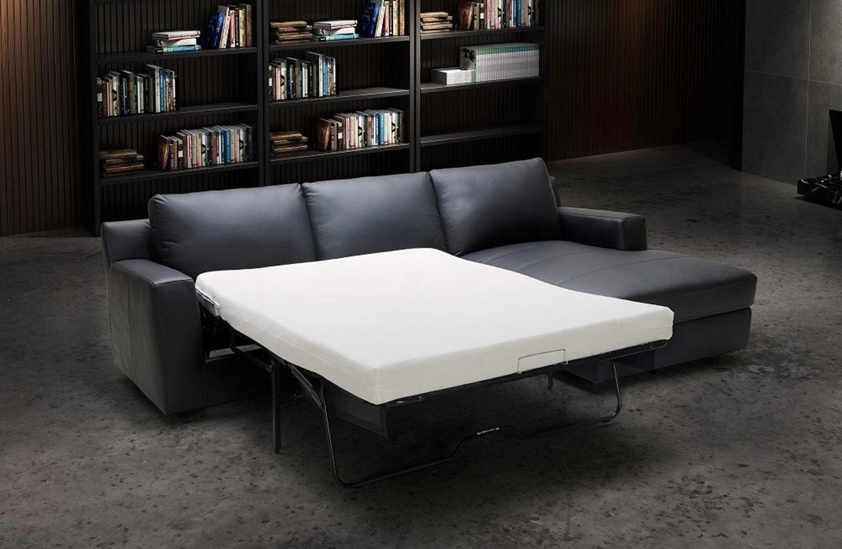 J&M Furniture Elizabeth RHF Chaise Sectional Sleeper in Black