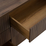 Rousey + Roma - Modern Taupe Fabric + Walnut 4-Piece Bedroom Set