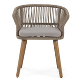 Cascais - Outdoor Light Grey Fabric + Eucalyptus Dining Chair (Set of 2)