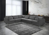 Julia Grey Velvet Modular Sectional (6 Boxes)