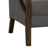 Hopkins Chair w/Brown Arm Columbia Charcoal (ISTA 3)