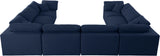 Serene Navy Linen Fabric Deluxe Cloud Modular Sectional