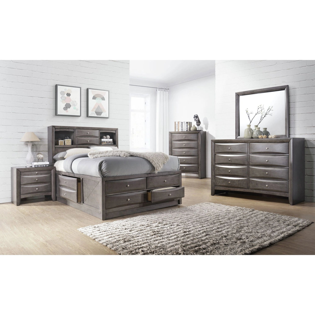 Emily Chest Grey 5Drawer (Sturdy)