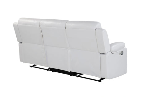 U6026 Blanche White Reclining Sofa with LED