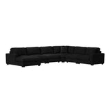 Arizona 6PC Sectional Set with LHF Chaise in Steno Black