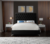 Cruz Black Velvet King Bed