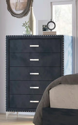 Crown Mark Furniture Lucinda 5 Drawer Chest in Gray