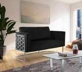Casa Black Velvet Loveseat