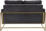 Mila Grey Velvet Loveseat