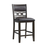 Amherst Counter Height 5PC Dining Set-Table and Four Faux Leather Side Chairs in Walnut