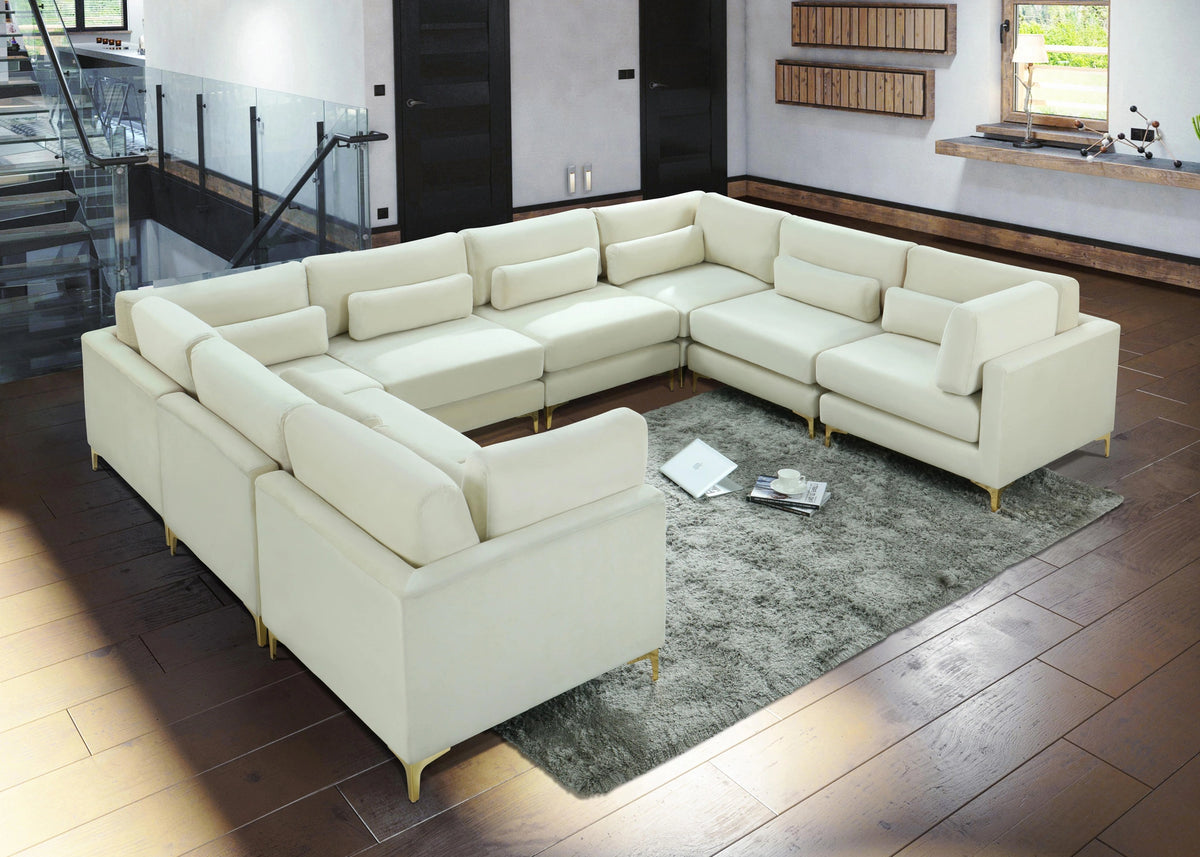 Julia Cream Velvet Modular Sectional (8 Boxes)