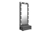 Lexi Grey Tall Mirror with Drawer and Speakers
