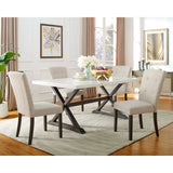 Lexi Tufted Fabric Side Chair in Beige (2 Per Pack)