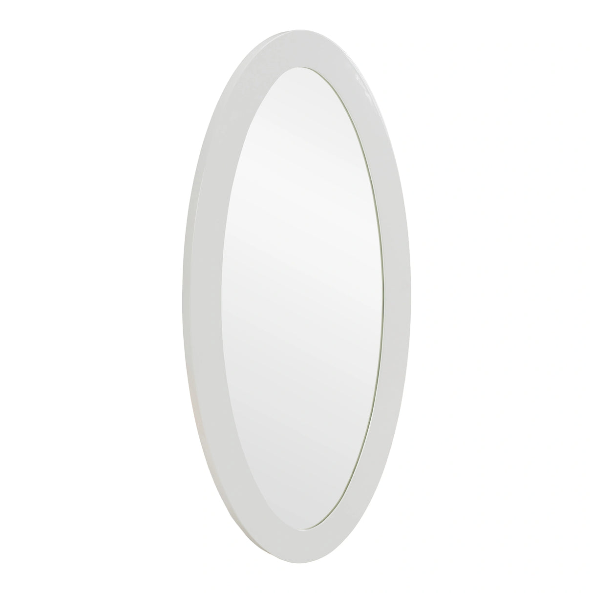 Legend - Modern White High Gloss Oval Mirror