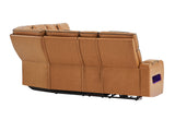 U8611 Camel Sectional with Power Headrest, Continuous LED and Speaker