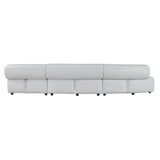 Stuart - Contemporary White Leather Left Facing Chaise Sectional Sofa