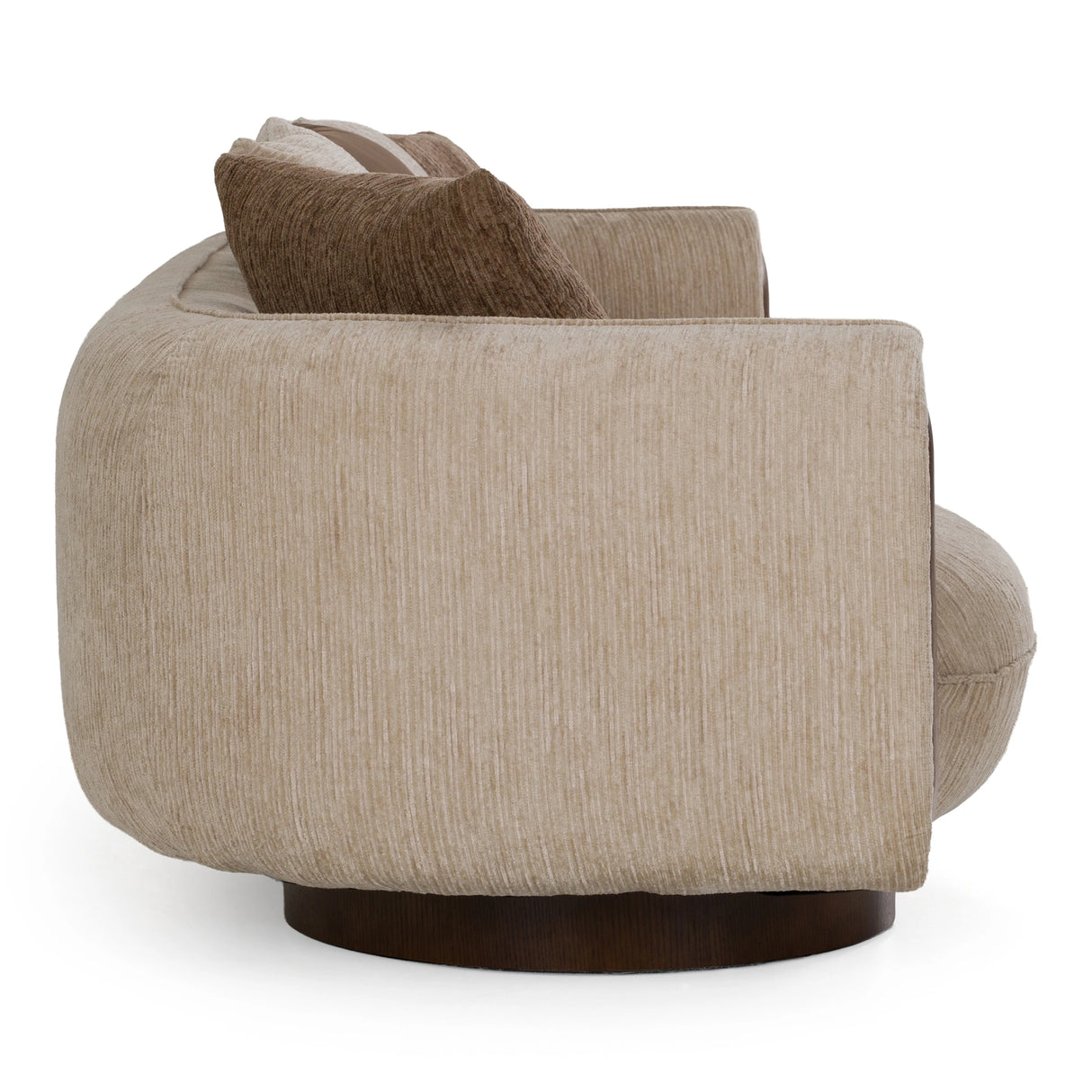 Kiran - Modern Beige + Brown Fabric Sofa