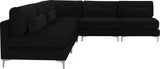 Julia Black Velvet Modular Sectional (5 Boxes)