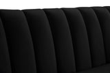 Dixie Black Velvet Loveseat