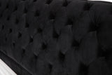 Legend Modern Black Velvet & Gold Bed