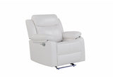 U6026 Blanche White Glider Recliner with LED