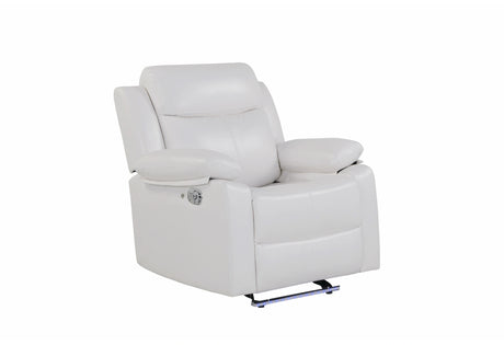 U6026 Blanche White Glider Recliner with LED
