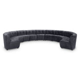 Limitless Grey Velvet 11pc. Modular Sectional
