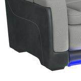 Lantana Power Motion Loveseat with Power Headrest, Led, and Console in Rocky Cement/Charcoal