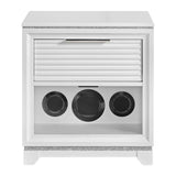 Denmark 1-Drawer Nightstand with Speaker and USB in White