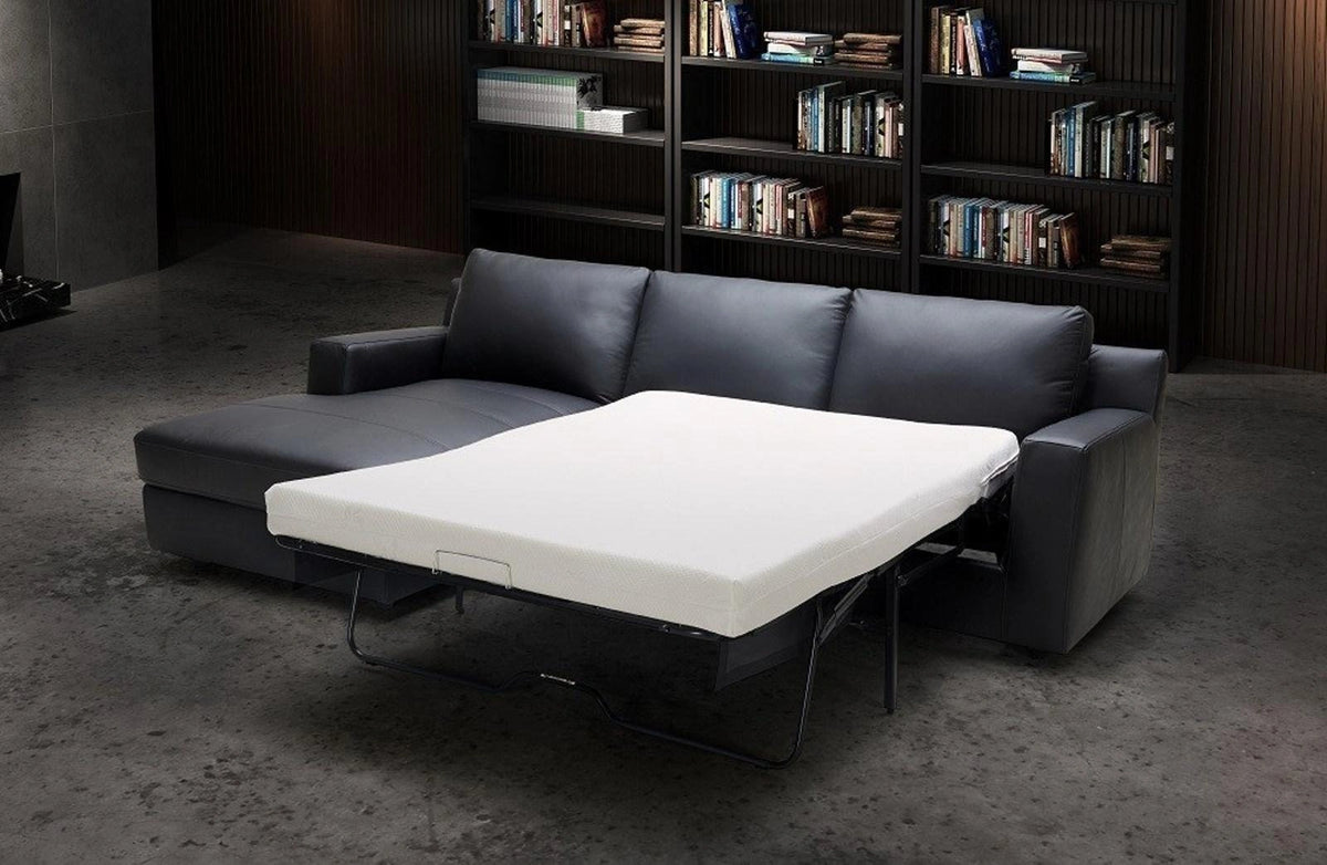 J&M Furniture Elizabeth LHF Chaise Sectional Sleeper in Black