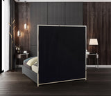 Milan Grey Faux Leather King Bed