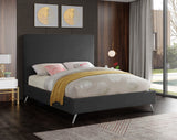 Jasmine Grey Velvet Queen Bed