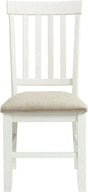 Elements International Stone Slat Back Side Dining Chair (Set of 2) in White image