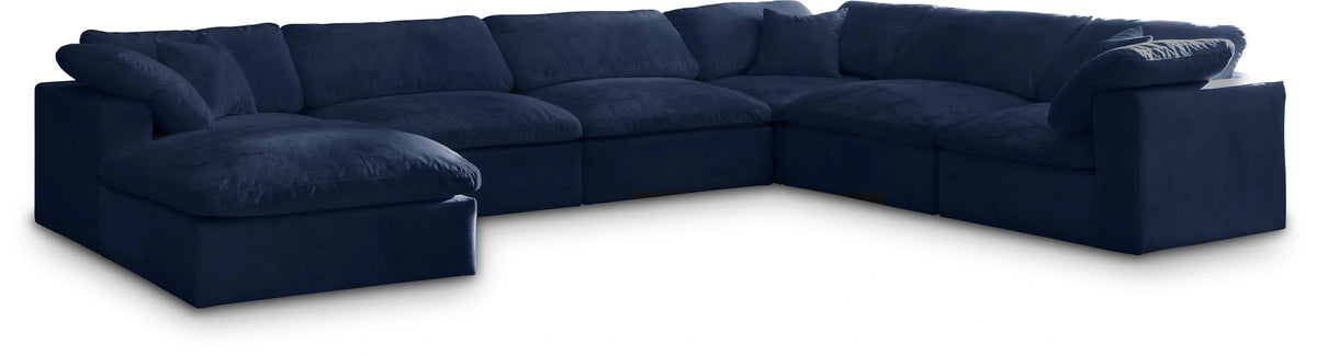 Cozy Navy Velvet Cloud Modular Sectional