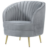 Sophia Upholstered Vertical Channel Tufted Chair Blue