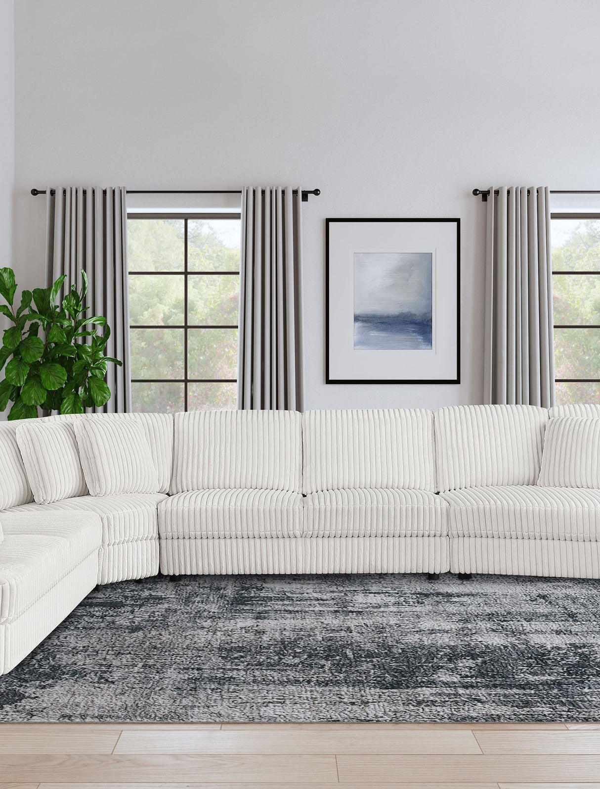 Emberson Upholstered Armless Loveseat Ivory