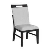 Transcend Dining Side Chair with Light Grey Fabric in Charcoal (2 Per Carton)