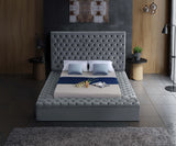 Bliss Grey Velvet King Bed (3 Boxes)