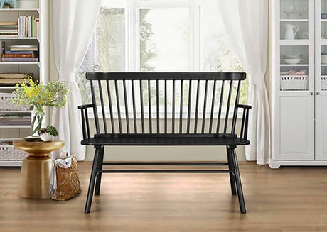 Crown Mark Furniture Jerimiah Spindleback Bench in Black image